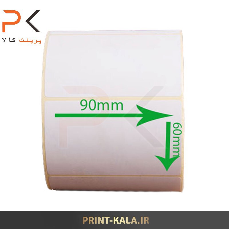  لیبل 90×60 کاغذی تک ردیفه رول 1000 عددی 