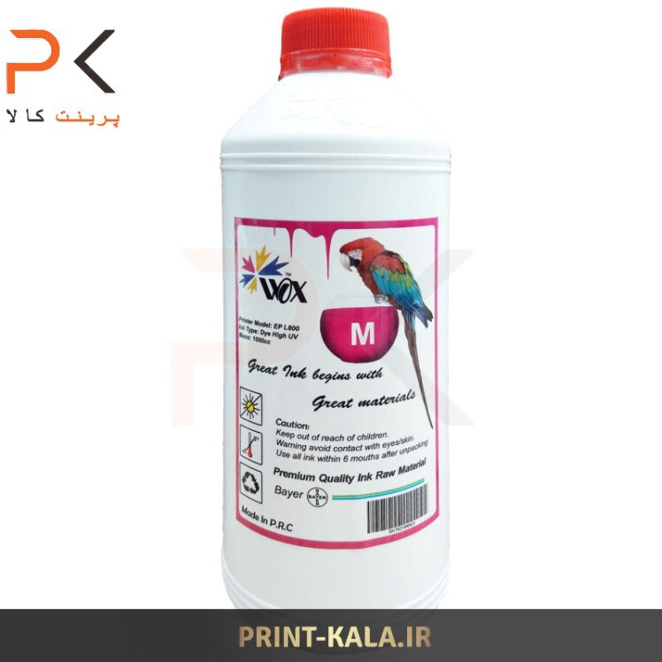 جوهر پرینتر قرمز ( ارغوانی M ) WOX 1000ml برای پرینترهای اپسون